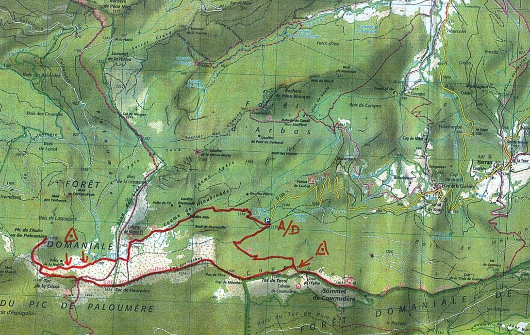 Cretes de cornudere et pic de paloumere