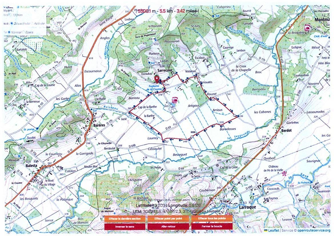 Sarrecave 24 avril 2025 boucle apres maidi plan b
