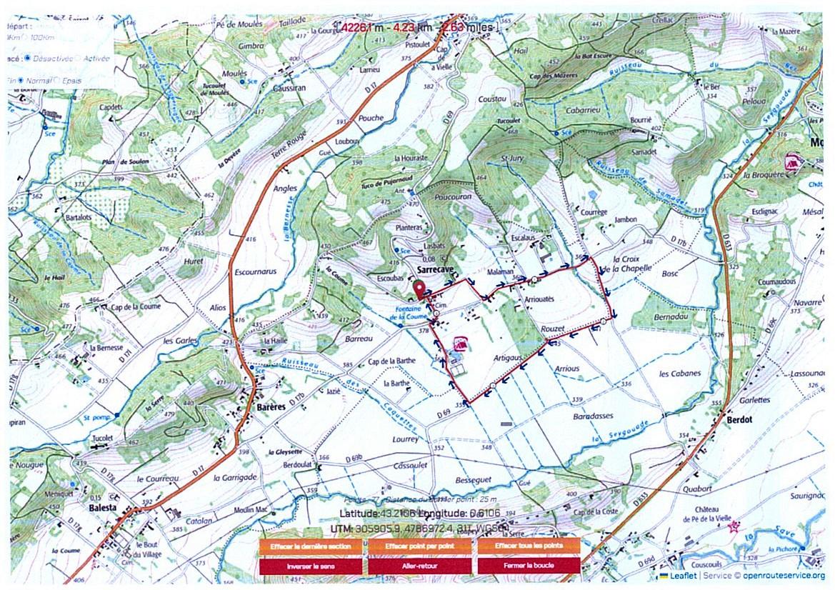 Sarrecave 24 avril 2025 boucle apres midi circuit sante